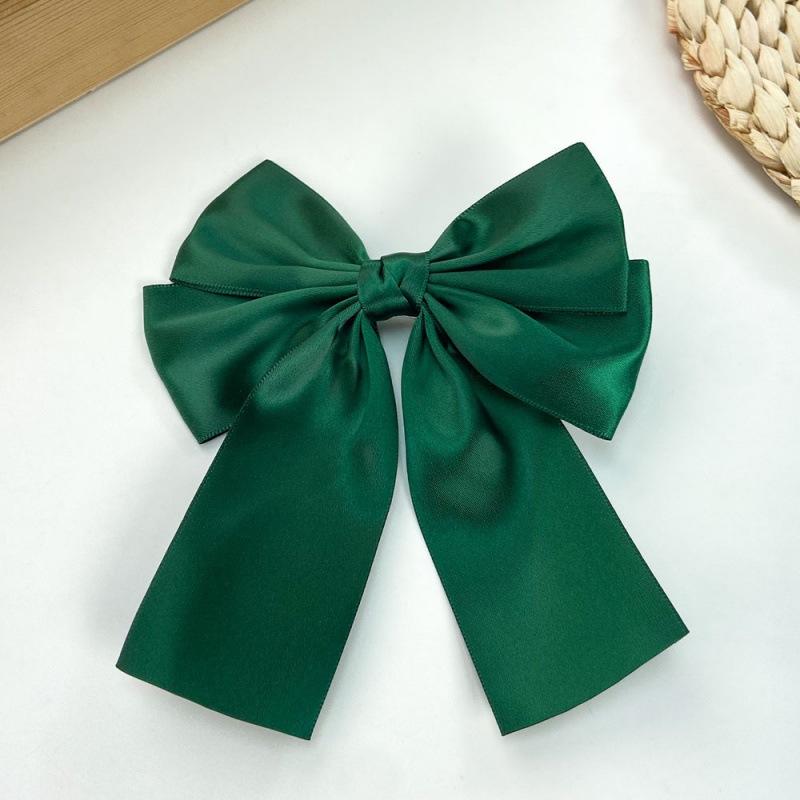 New Large Satin Layered Bows Hair Clip Ribbon Silky Bowknot Hairpin Barrettes Hair Accessories for Women Girl