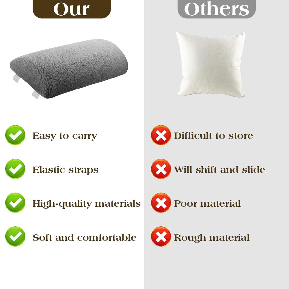 4inches Recliner Foot Cushion with Elastic Strap Half Roll Leg Pillow with Sherpa Cover Half Moon Bolster for Bed Chair Sofa