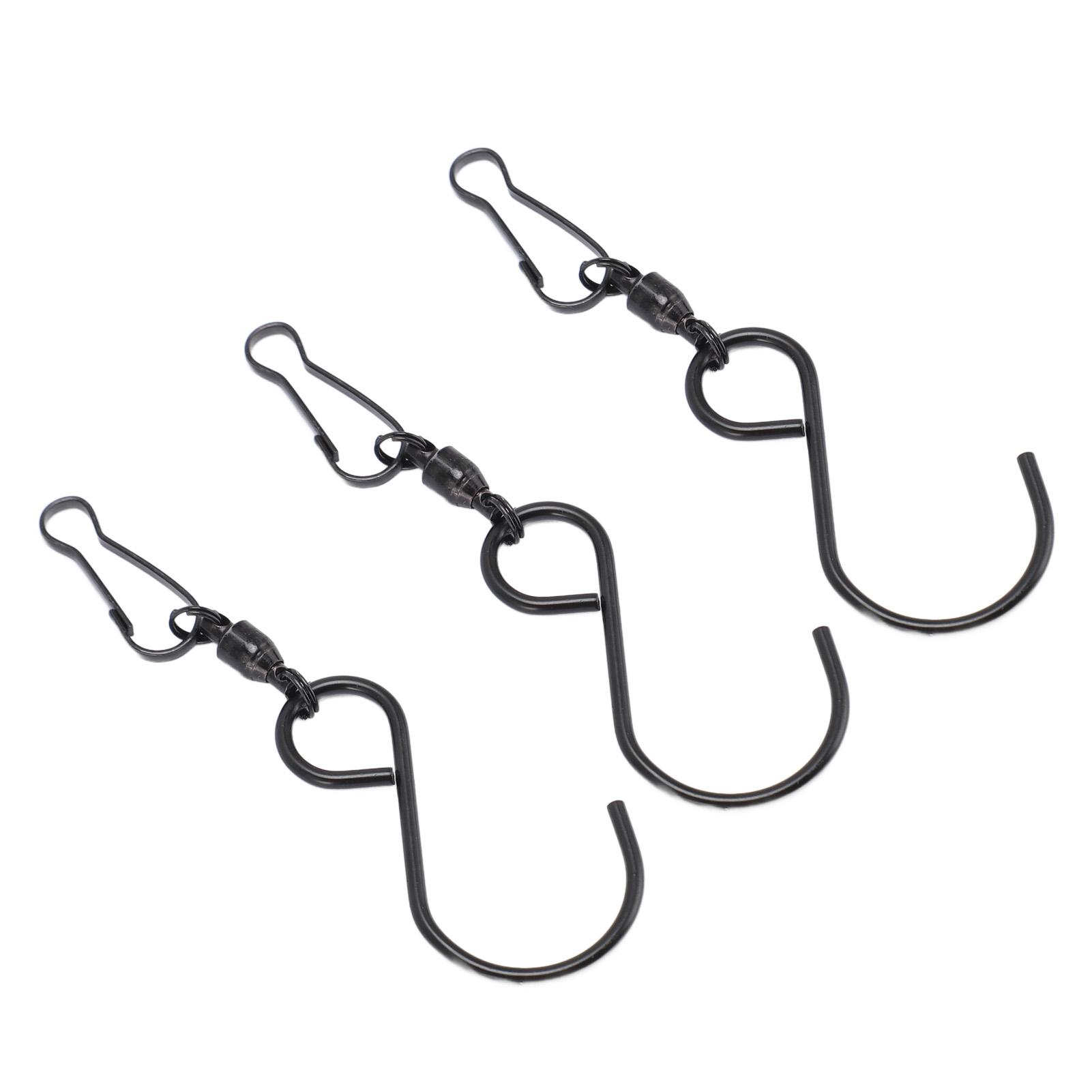 20 stuks Windmolen S Haak Clips 360 Graden Rotatie 304 Roestvrij Staal Dubbele Clip Windmolens zwart