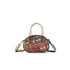 Hand-woven Genuine Leather Color-blocked Shell Bag Hand-held Crossbody Women's Bag