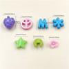 6 Solid Color Mixed 3D Designs Loose Beads With Hole Flower Star Strawberry Shape DIY Crafted for Jewelry Making Pendant  Jewelry Accessory