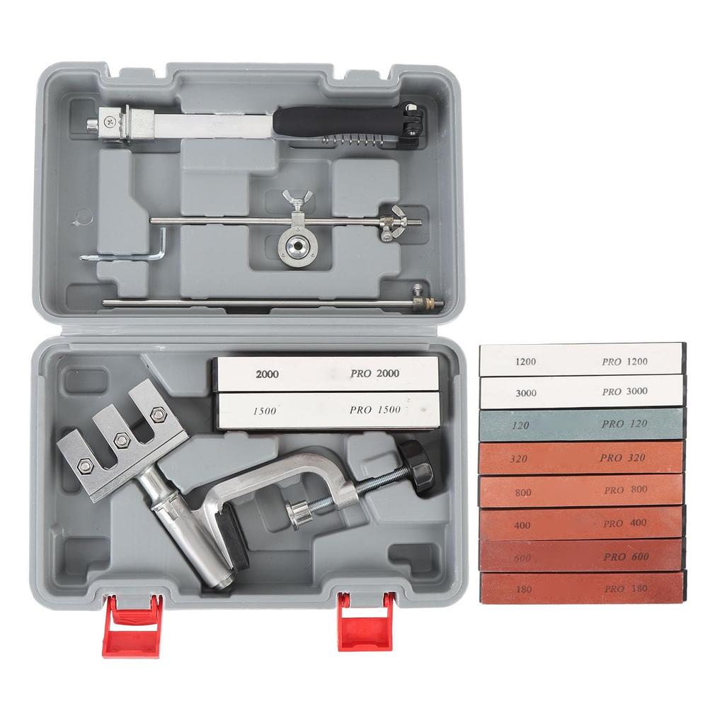 Professional Knife Sharpener Rotating Flip Design Fixed Angle Knife Adjustable Knife Sharpening Kit with 10 Wet Stones for Fine Grinding and Cleaning