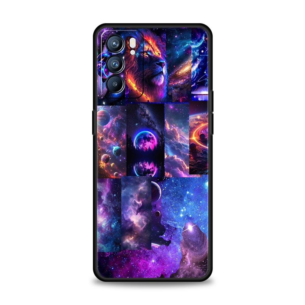 Universe Starry Sky Moon Phone Case For Oppo Reno 13 12 11 10 7 F Find X5 X6 A98 A80 A79 A78 A57 A54 A31 A17 Pro Soft TPU Cover