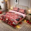 3-teiliges Bettwäscheset mit Weihnachtsmann-Imitationsreliefdruck, ohne Füllung, in verschiedenen Größen, Schlafzimmer-Feiertagsbettwäsche-Dekoration, maschinenwaschbar