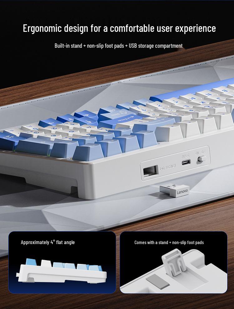 Aurora GK10 Two-Tone 98-Key Mechanical Hot-Swappable Backlit Esports Keyboard (Three-Mode, Wired/Wireless, Rechargeable)