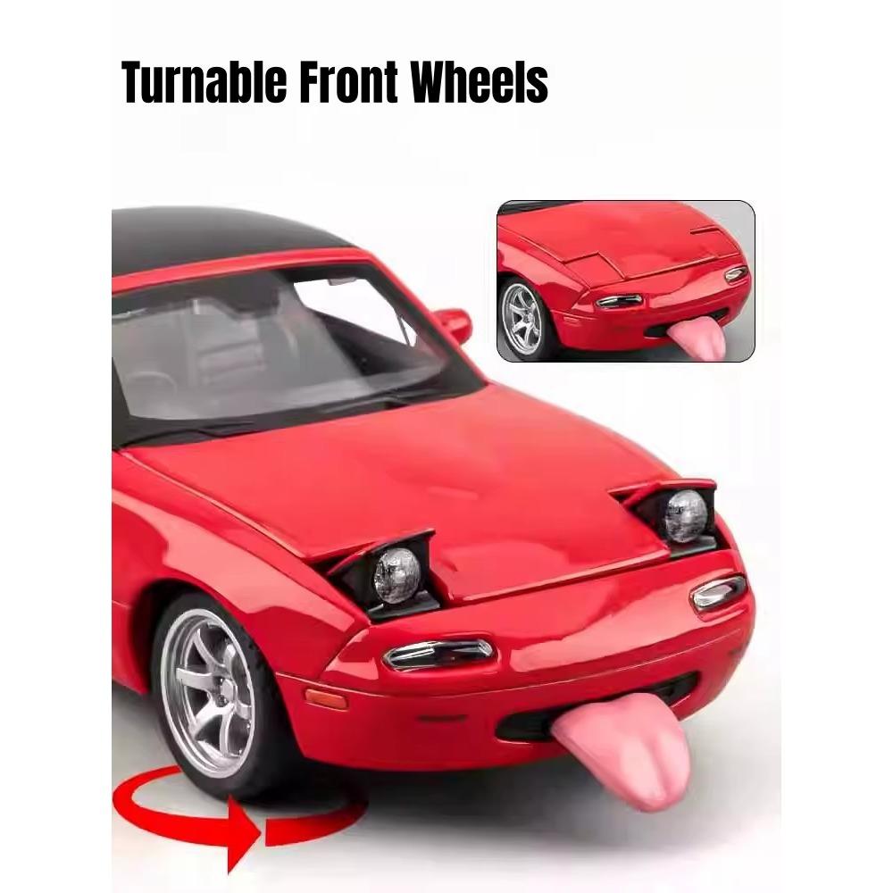 1/32 Mazda MX-5 Miniature Diecast Miata RoadSter Toy Car Model Sound & Light Doors Openable Collection Gift for Children Boy Kid