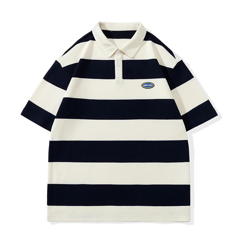

WRPCE Men s Striped Casual Polo Shirt M