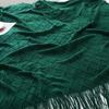 Green Knit Throw Blanket for Couch Outdoor Indoor Textured Boho Blanket Farmhouse Throw for Living Room Lightweight Decorative