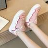 Pink platform bread shoes female cartoon spring new chic niche design cute student sports board shoes