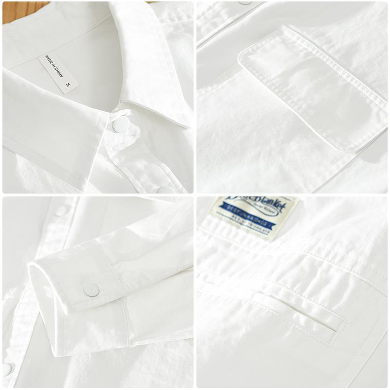 Japanese Style Cargo Shirts for Men New Fashion Casual Long Sleeve 100% Cotton Mens Shirts Spring and Autumn Streetwear Loose Tops Youth