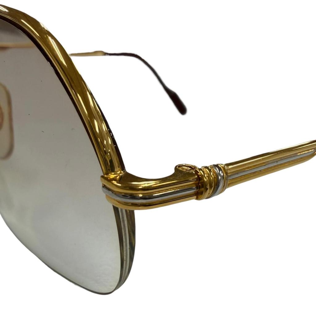 Great Cartier Glasses Trinity Two-bridge Half-rim Gold Mens Used