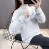 Mink Fleece Half High Collar Sweaters Women's Autumn and Winter Chenille Thickened Loose Knitted Pullovers