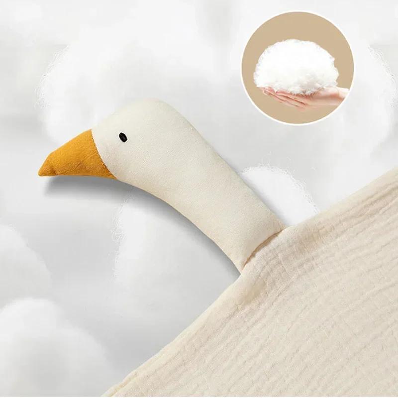 Muselina de Algodón Puro Babero para Bebé Patito Lindo Muñecos Durmientes Toalla de Saliva para Recién Nacido Toalla Calmante Pañuelo para Niños Pequeños