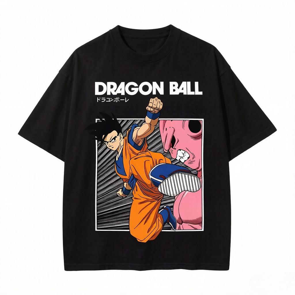 

2026 Summer New Arrival Dragon Ball Son Goku Vintage Washed Cotton T Shirt Unisex Unisex Women Casual Print Tee S