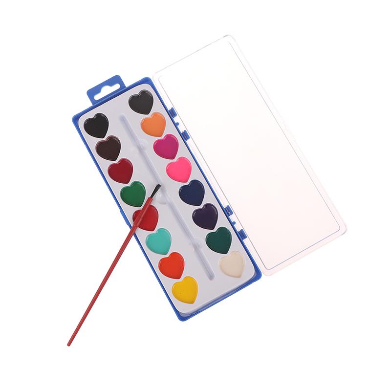 16 Farben Valentinstag Aquarellfarben Set Kunst Malpalette Kit Einzigartiges Herzdesign Basteln Malsets für Anfänger