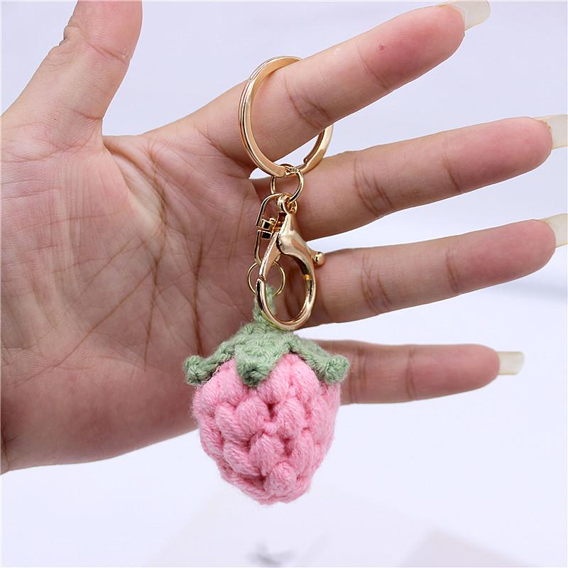 Creative Handmade Knitted Sunflower Keychain Keyring For Women Girl Cute Crocheted Flower Pendant Car Key Ring Handbag Gifts New