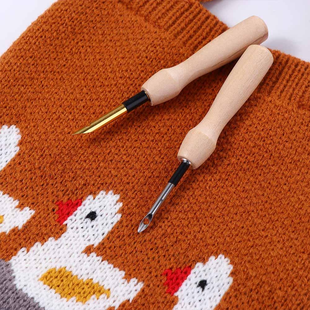 Embroidery Knitting Weaving Felting Craft Embroidery Pen Threader Punching Needle Sewing Tool