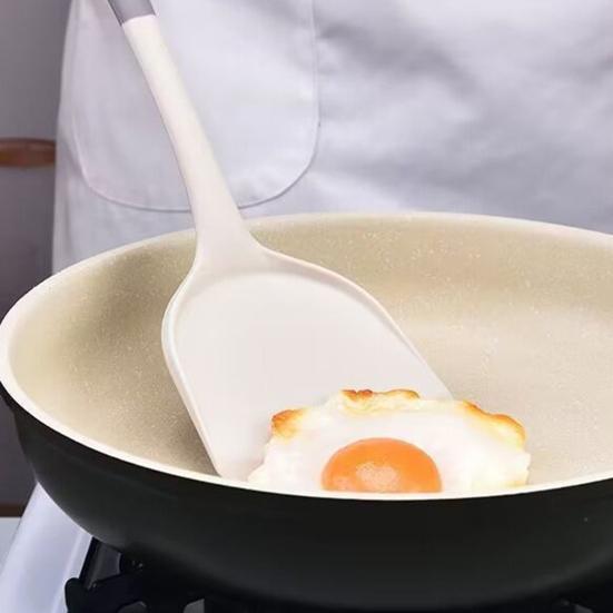 Silicone Spatula Non-Stick Cookware Safe Turner & Slotted Spoon Heat-Resistant Scratch-Free Easy-Clean Kitchen Utensils for Frying Stirring Serving