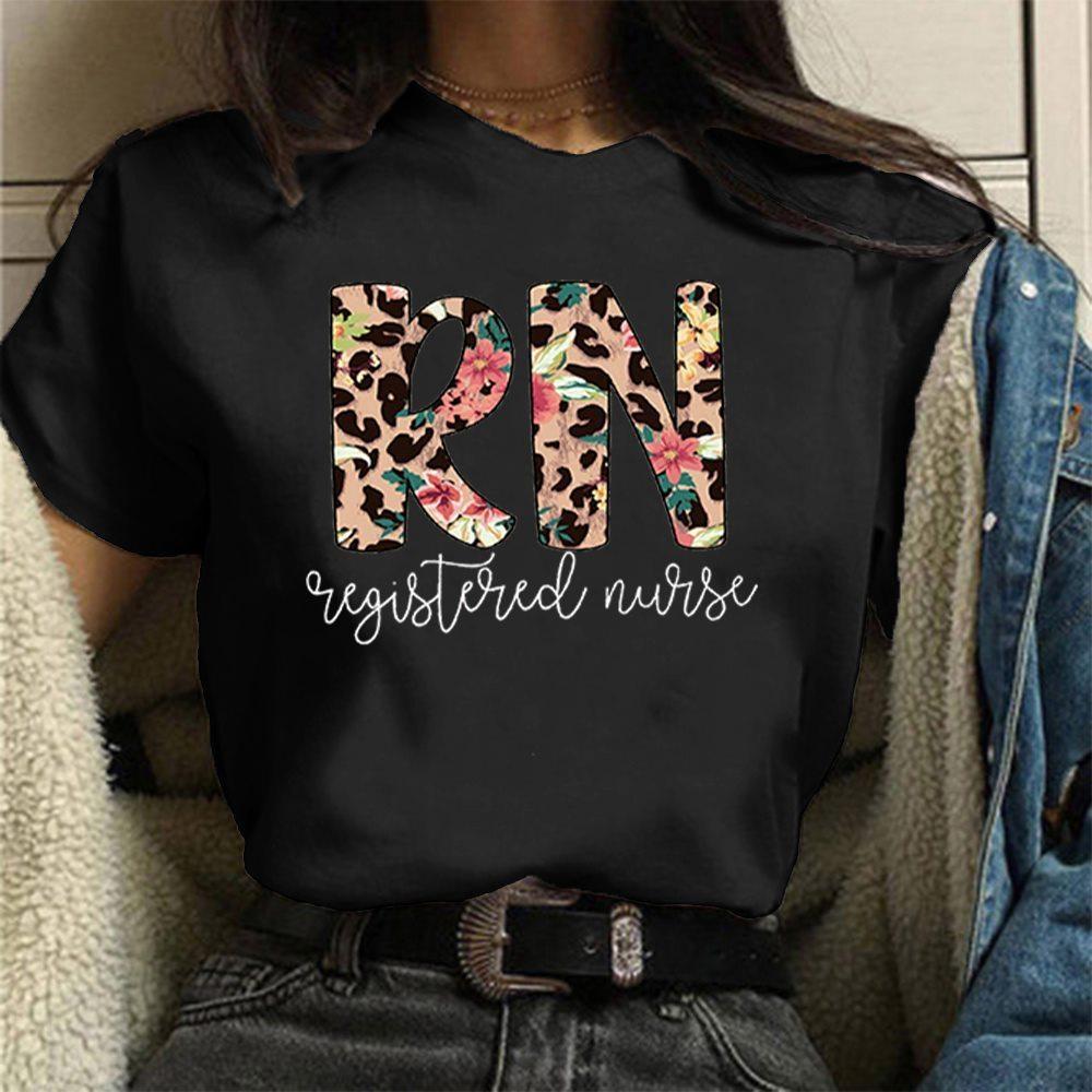Fashion International Nurses' Day Rn Registered Nurse Print Graphic T Shirt Unisex Fashion Casual Short Sleeve Shirt Tee