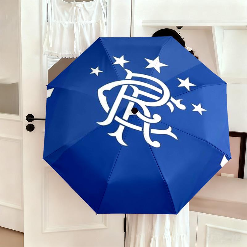 1PC Rangers Fc Crest Automatic Umbrella - Suitable Travel Outdoor Portable Umbrella Birthday Gift Daily Essentials