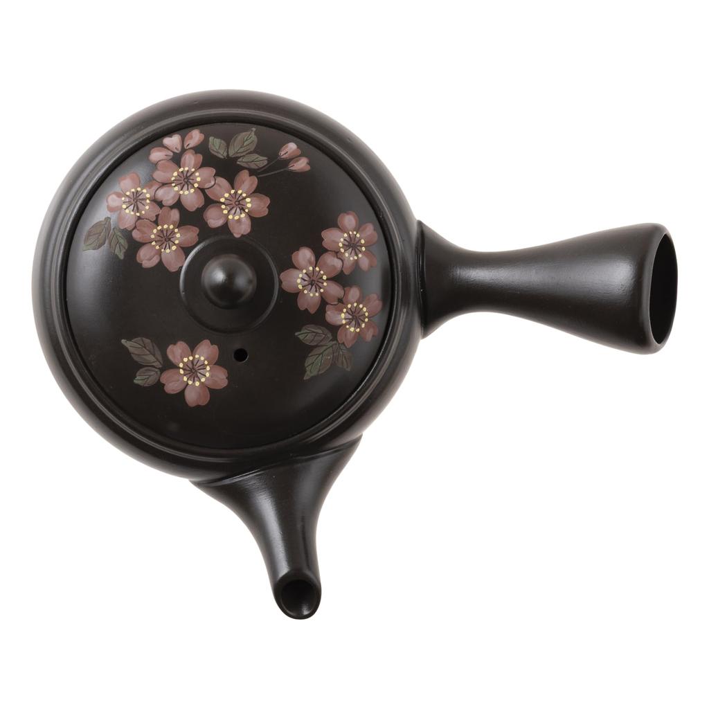 Tokoname Ware Teapot, Takeharu, Akazakura (red Cherry Blossom), 270ml, with Mesh Filter, for Deep-steamed Green Tea, Roasted Green Tea, and Brown Rice