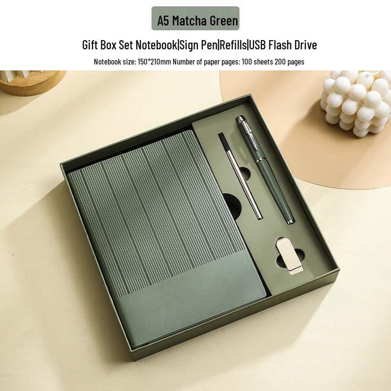 Minimalist Business Notebook Gift Set - Customizable Logo for Company Meetings and Events