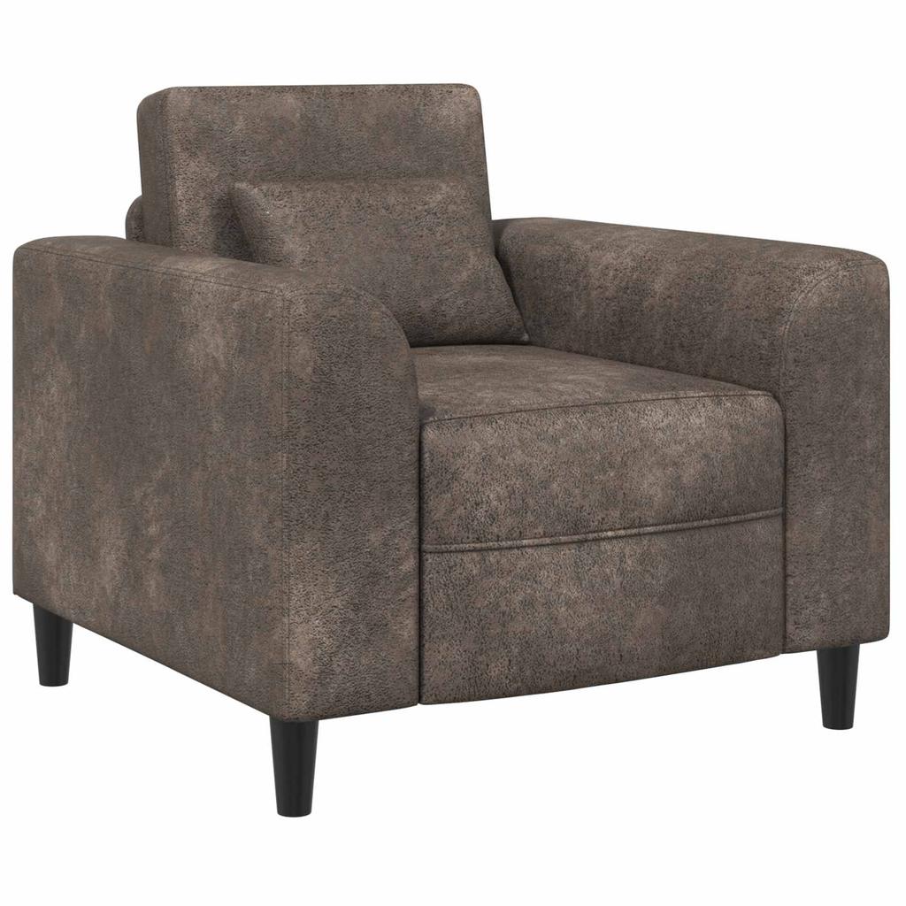 Armchair Dark Gray Faux Suede