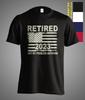 Retired 2024 Not My Problem Anymore Patriotic US Flag Retirement Gift T-Shirt