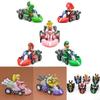 Super Mario Bros Kart Pull Back Car Action Figure Set 6 Pcs Colorful Collectibles