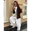 Linad Vintage Loose Lace Pencil Pants For Women White Elegant Elastic Waist Trousers Street Chic Ankle Length Pants 2025 Summer