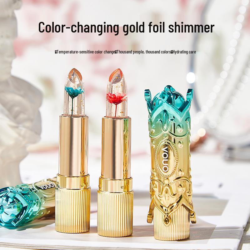 

Hydrating Petal Gold Foil Temperature-Changing Jelly Lipstick Balm