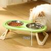 Foldable Cat Bowl Double Pet Bowl Stainless Steel Puppy Dog Feeder Water Food Bowl With Stand Feeding Dish Drinker Pets Supplies