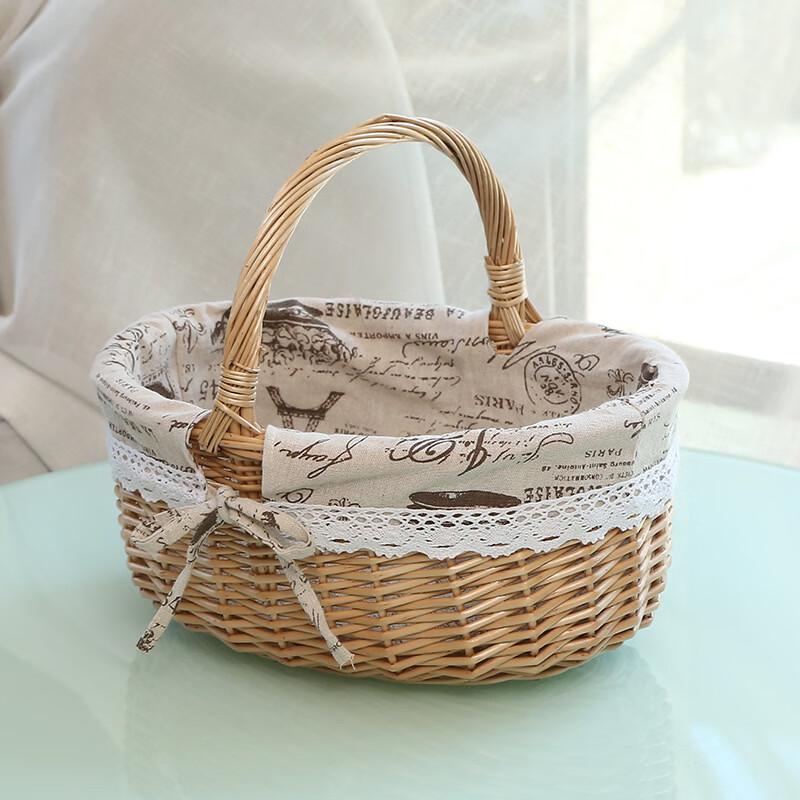 Hand-Woven Wicker Picnic Basket