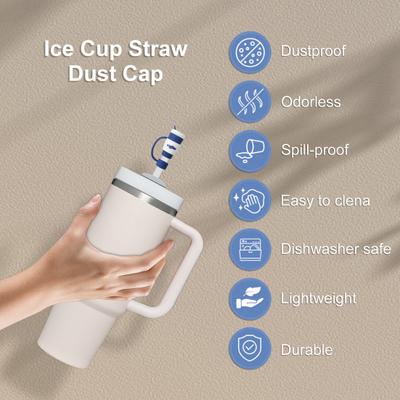 Kryt na brčko Kreslený silikonový set víčka na brčko odolný proti prachu Prachotěsný na zakončení brčka Dekorace poháru