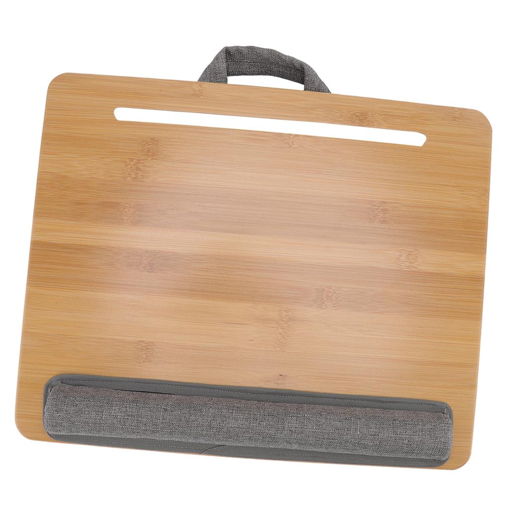 Laptop Table Multifunction Bamboo Lap Desk Bed Tray with Cushion for Reading Writing Playing