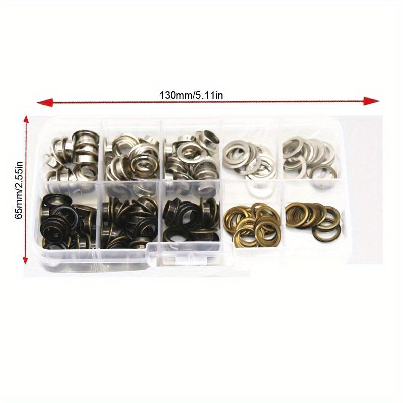 100pcs Metal Grommet Kit, Leather Eyelets Replacement Set with Setting Tools for Tarpaulin Bags