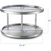2 Tier  2 Pack Stainless Steel 360 Degree Turntable Rotating Tabletop Stand for Your Dining Table Kitchen Counters and Cabinets