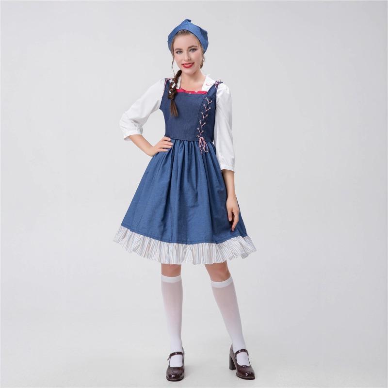 Halloween European medieval pastoral maid costume, farm manor cosplay costume