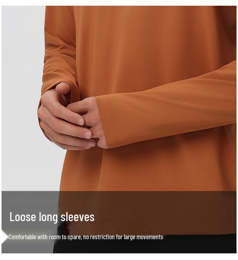 Men's Lightweight Half-Zip Long Sleeve Fitness and Running Top for Autumn & Winter