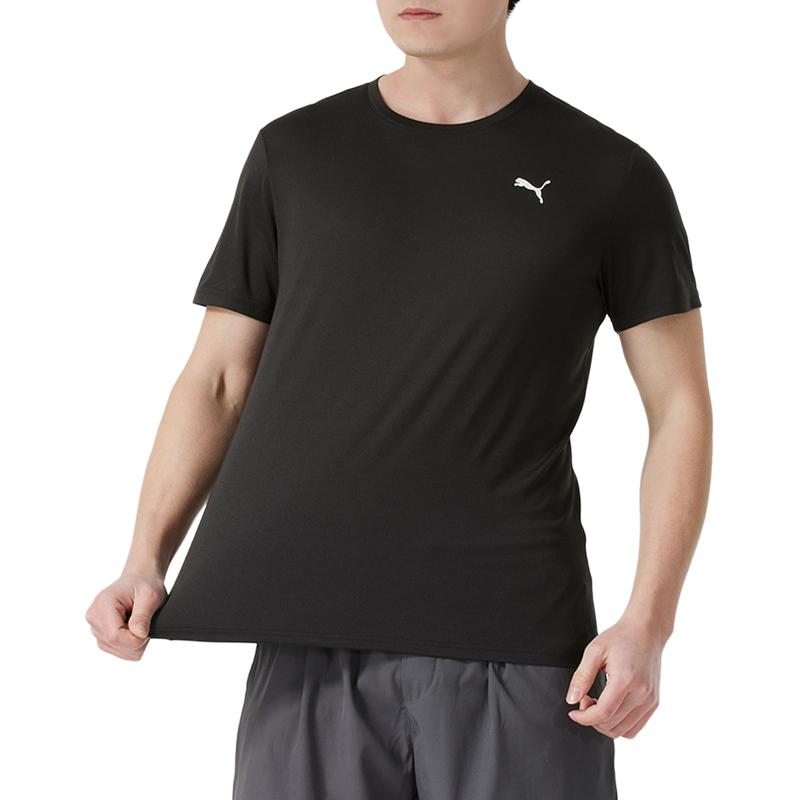 Men's PUMA T-Shirts Men's Black Crew Neck Thin Straight Fit