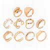 Ingemark 10Pcs/Set Creative Hollow Love Heart Snake Rings for Women 2026 Trendy Vintage Gold Color Open Finger Rings Wed Jewelry