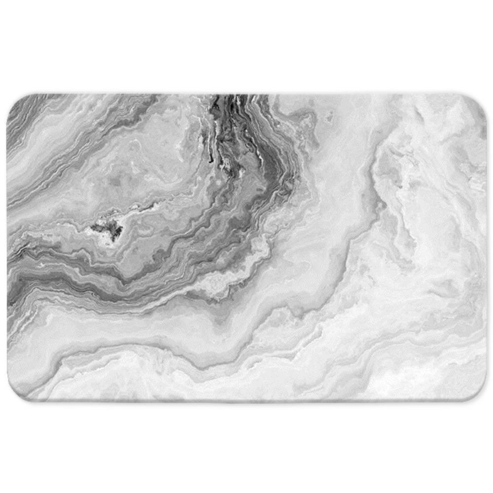 Simple Printing Bathroom Thickening Mat Bath Non-slip Carpets In Wash Basin Bathtub Side Floor Rug Shower Room Doormat Memory Foam 3D Pad