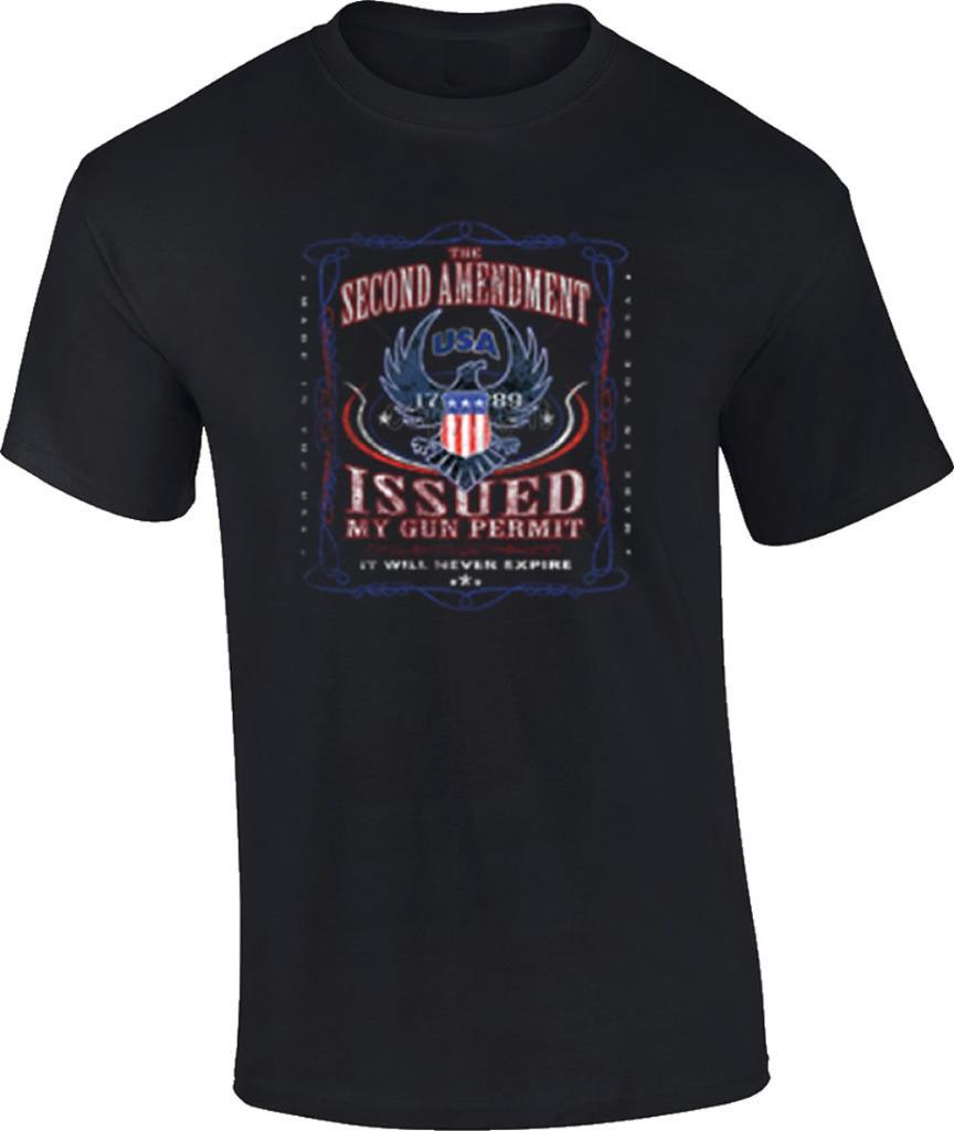 2nd Amendment Issued My Gun Permit T-Shirt It Will Never Expire Distressed Tee XXL