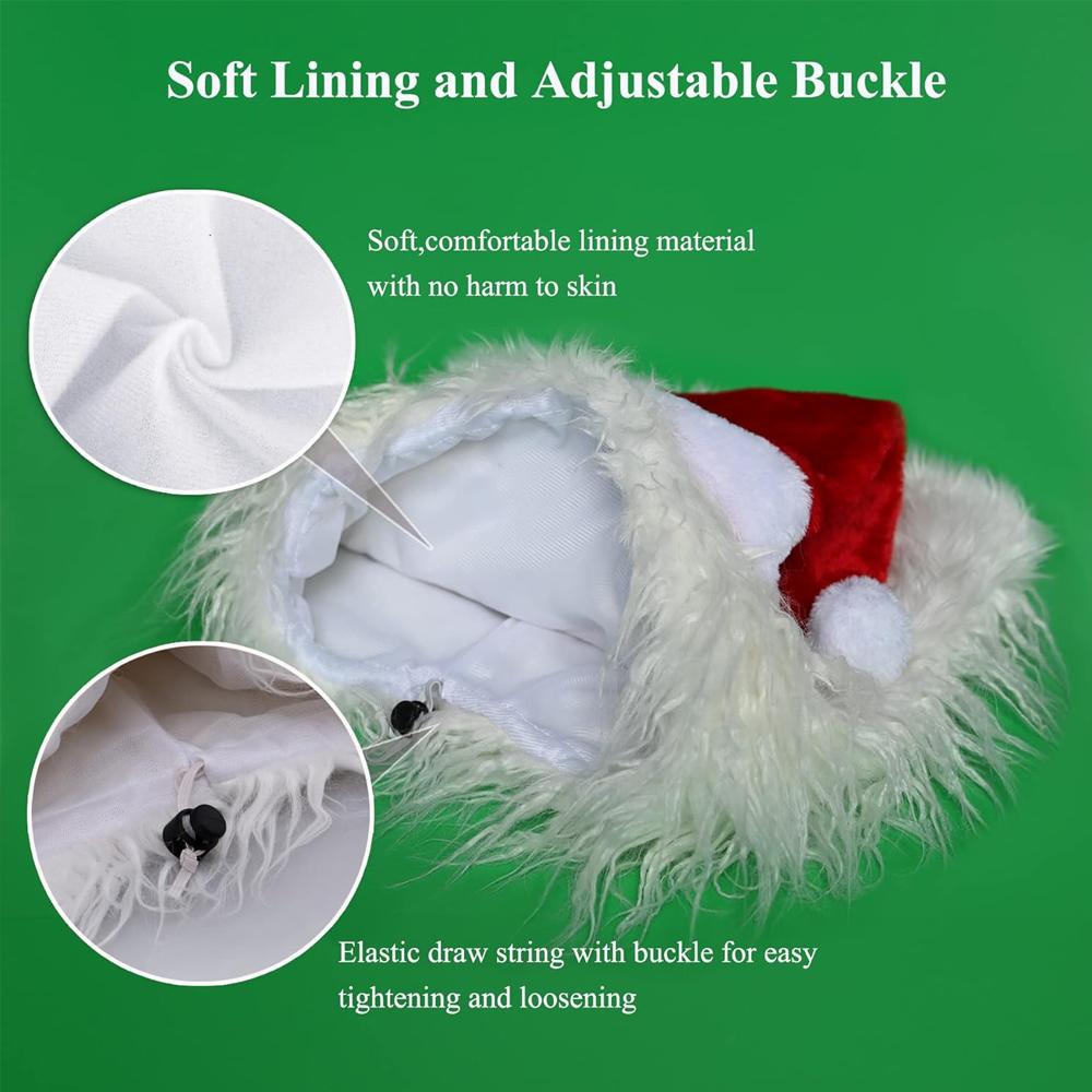 1PC Cute Christmas Dog Hat with Lion's Mane Cosplay Santa Claus Costumes Realistic Lion Wig for Pet Dog with Ear Pet Accessories