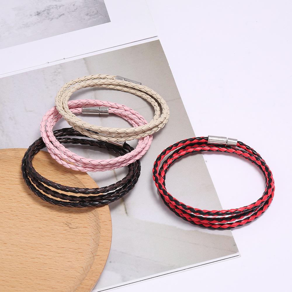Multi-layer Bracelet Braided Twist Leather Cord Men Bracelet