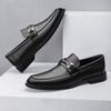 High Quality Black Loafers Men Shoes Luxury Brand Thick Soled Business Shoes Casual Genuine Leather Slip On Comfortable Shoes