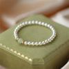 Trendy Pearl Imitation Jade Bracelets Chinese Style Luck Gold Medal Pendant Beaded Bracelet for Women  Jewelry Gift