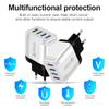 Vibrant 4-Port USB Travel Charger, 5V/2.4A Fast Charging with EU, UK, AU Plugs