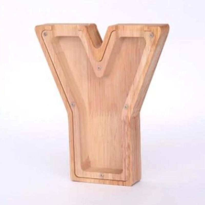 Wooden Letters Piggy Bank DIY Creativity Coin Banknotes Children's Money Box Funny Money Organizer Storage Box Home Decors