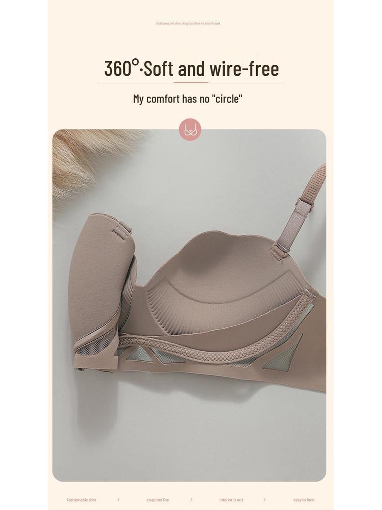 Petal Red Seamless Strapless Push-Up Bra - Anti-Sag, Breathable, Thin, Enhances Small Chest  